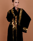 velvet kimono handmade red & gold embelishments