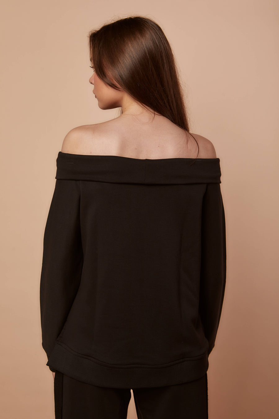 Black Off-shoulder sweatshirt