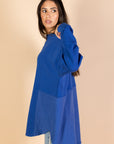 Back & Forth Melton Top - Royal Blue