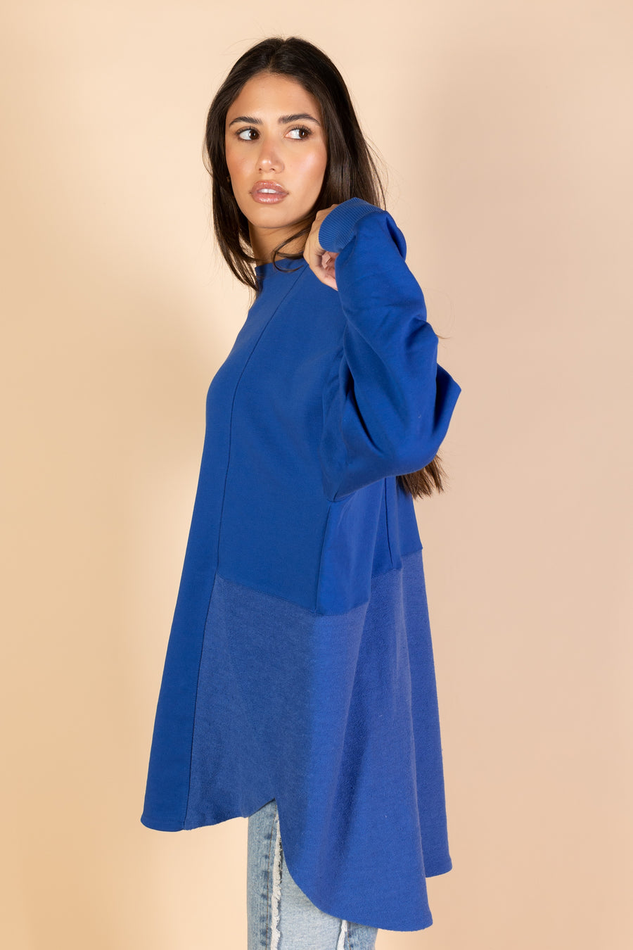 Back & Forth Melton Top - Royal Blue