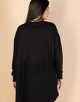 Back & Forth Melton Top - Black