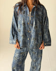 Denim shirt embelished shells- Navy