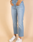 Ankle Length - Flare Jeans - Light Blue