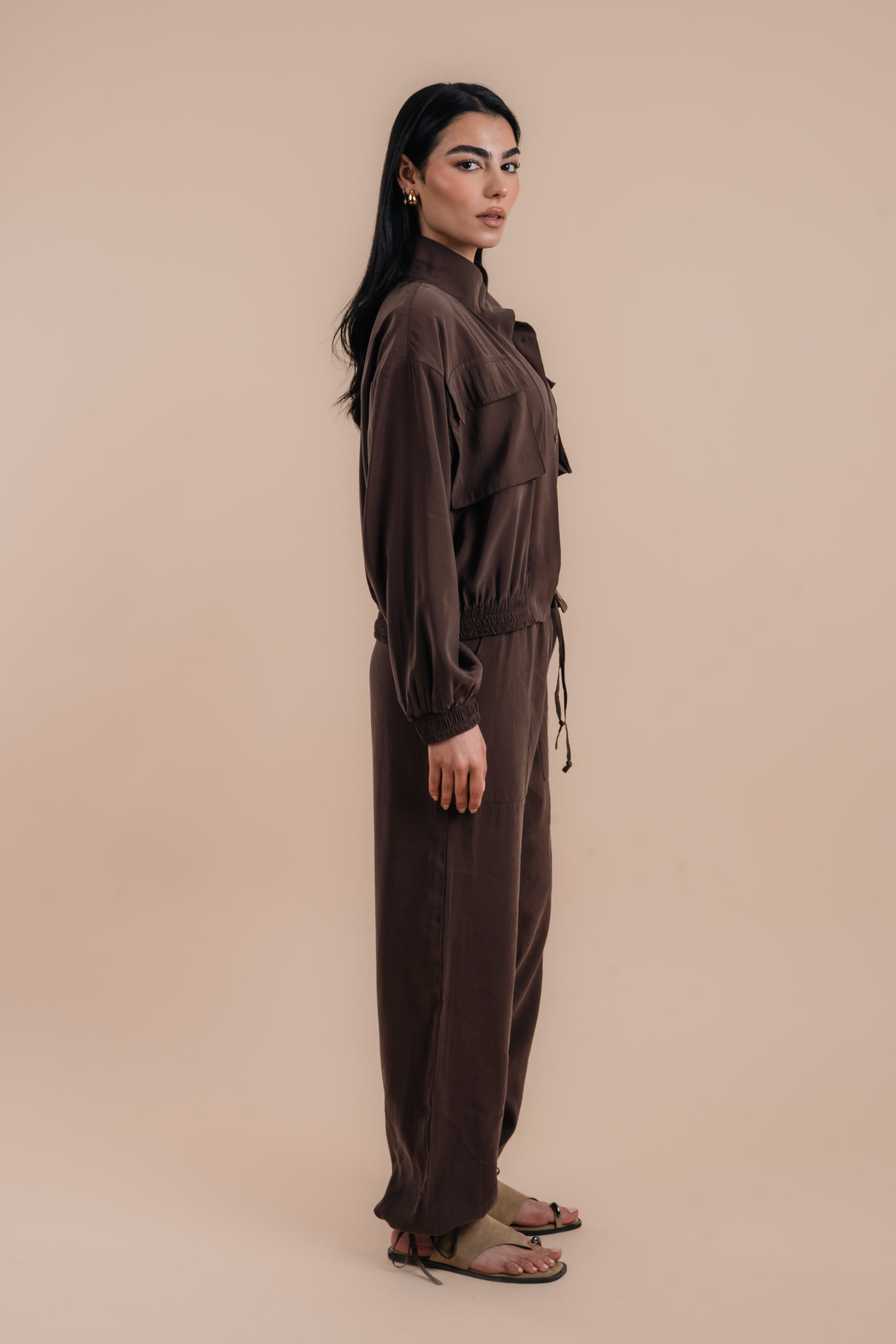 Peach skin brown set