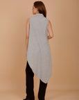 Grey Asymmetrical blended wool Waistcoat