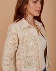 Pastels embroidered tweed jacket