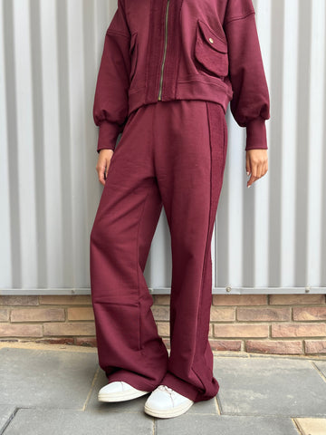 Burgundy Loose fit Sweatpants