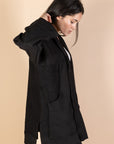 Black Melton Cardigan