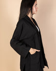 Black Melton Cardigan