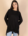 Oversized Drawstring T-shirt - Black