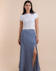 Blue stripes asymmetrical skirt