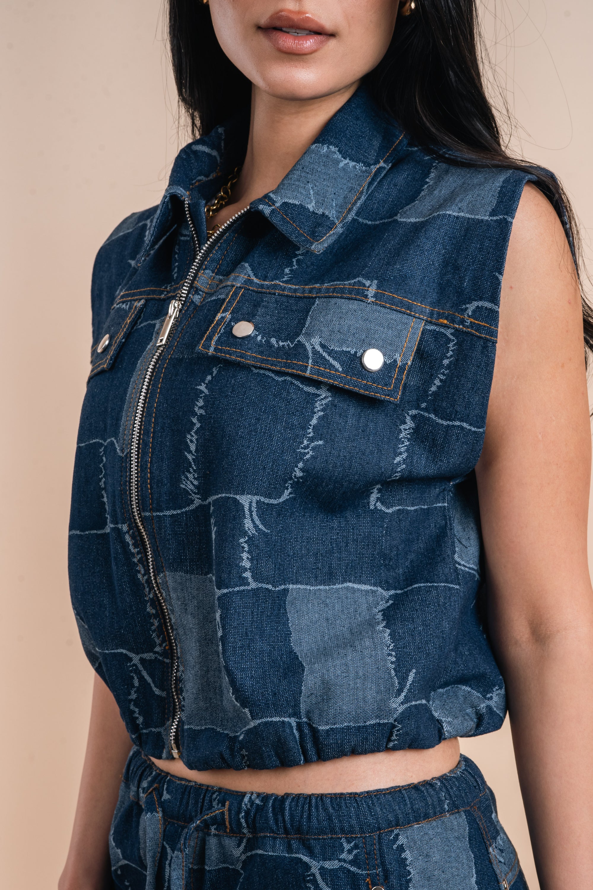 Checkers Denim Vest