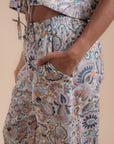 Floral print Pants + Vest Set