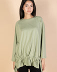 Oversized Drawstring T-shirt - Mint