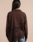 Asymmetric cotton shirt - Brown