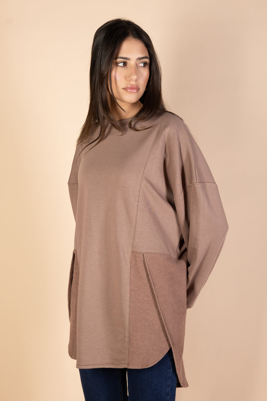 ( Restocking ) Back & Forth Melton Top - Brown