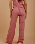 Red Front Embroidered pants