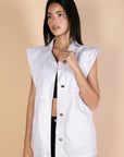 White Denim Vest