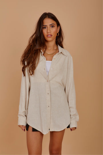 Light Beige Soft Linen Shirt