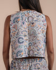 Floral print Pants + Vest Set