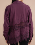 Asymmetric cotton shirt - Plum