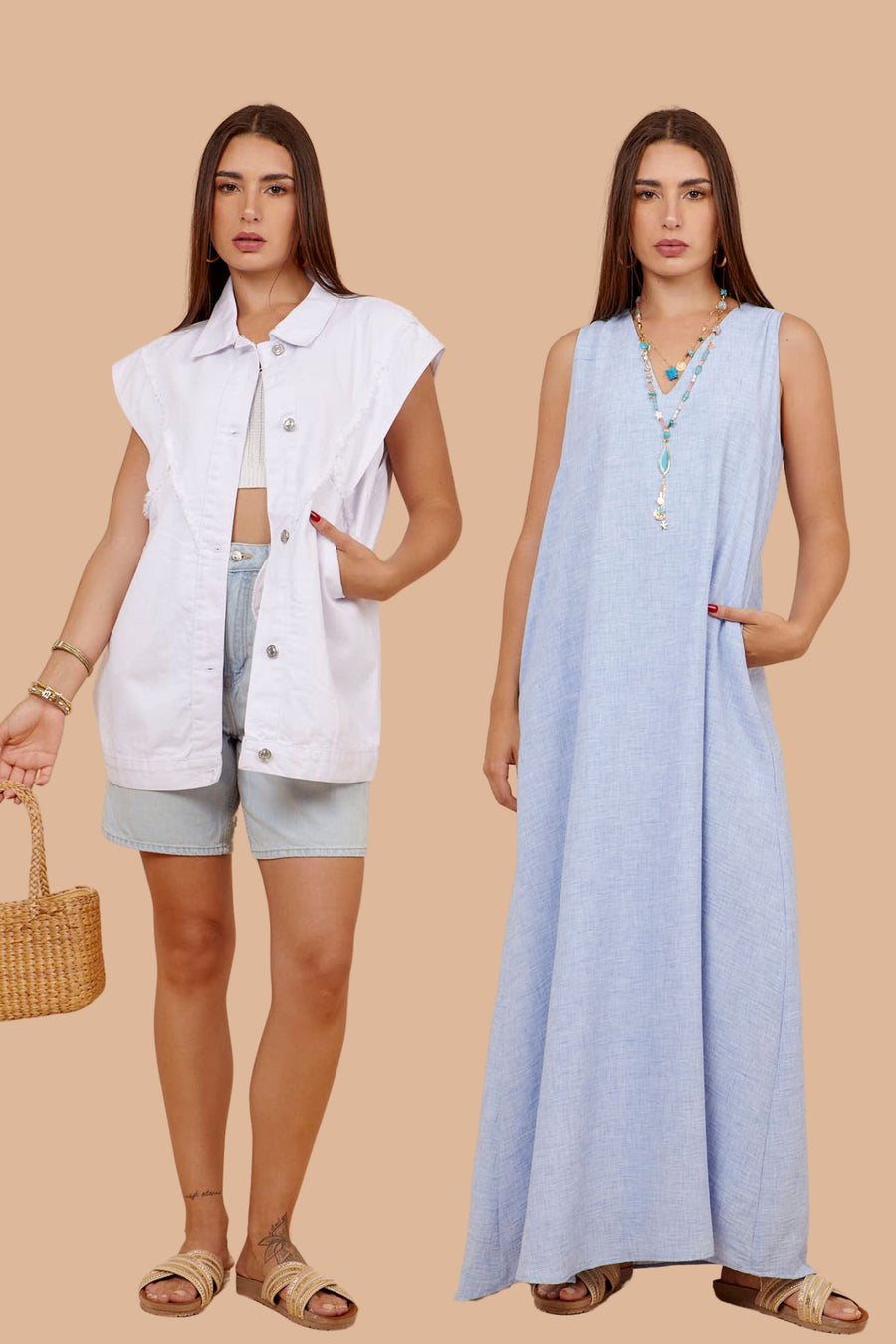 Denim Vest & Dress Bundle