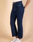 Ankle Length - Flare Jeans - Dark Blue