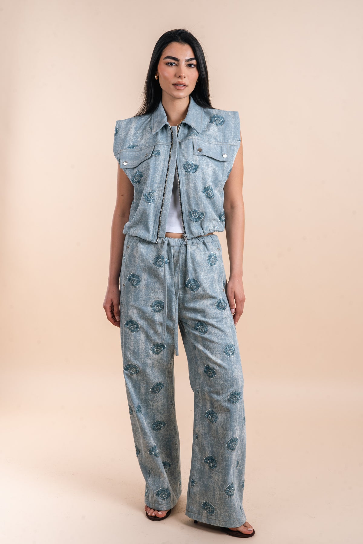 Embellishment shells - light Denim Vest