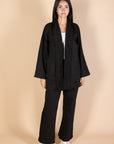 Black Melton Cardigan