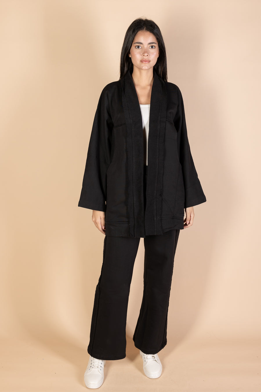 Black Melton Cardigan