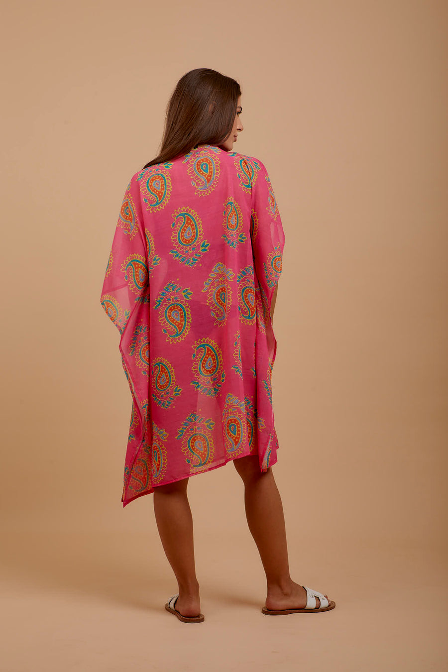 Hot pink paisley cover-up