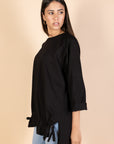 Oversized Drawstring T-shirt - Black