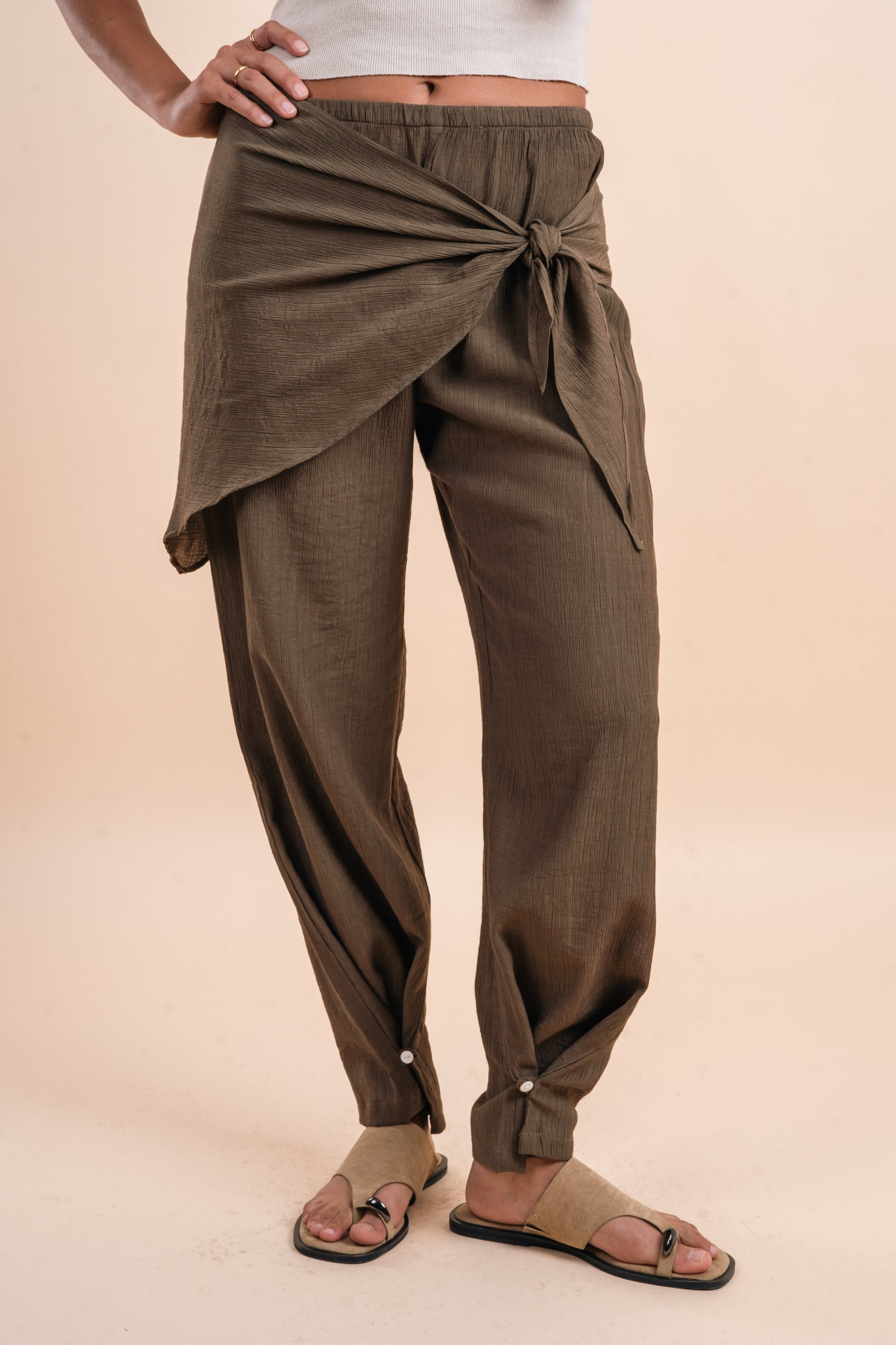 Scarf Pants - café