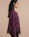 Asymmetric cotton shirt - Plum