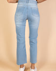 Ankle Length - Flare Jeans - Light Blue