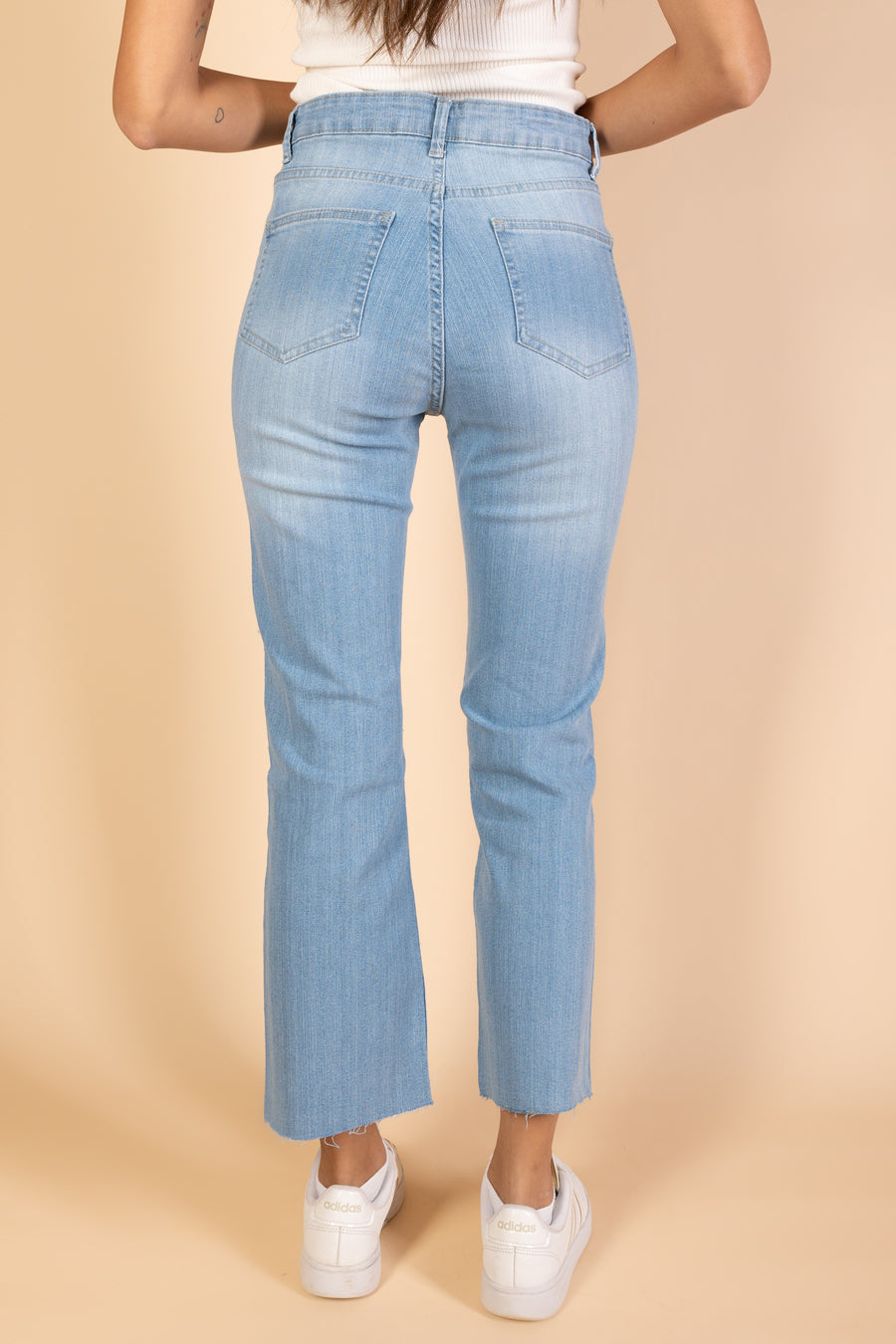 Ankle Length - Flare Jeans - Light Blue