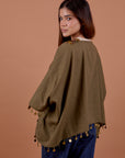 Tribal embellished kaftan - Olive