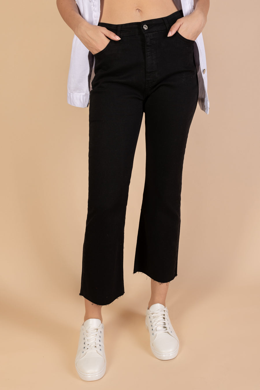 Ankle Length - Flare Jeans - Black