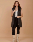 Long Puffer Vest - Black