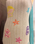 Embroidered shells Crochet dress