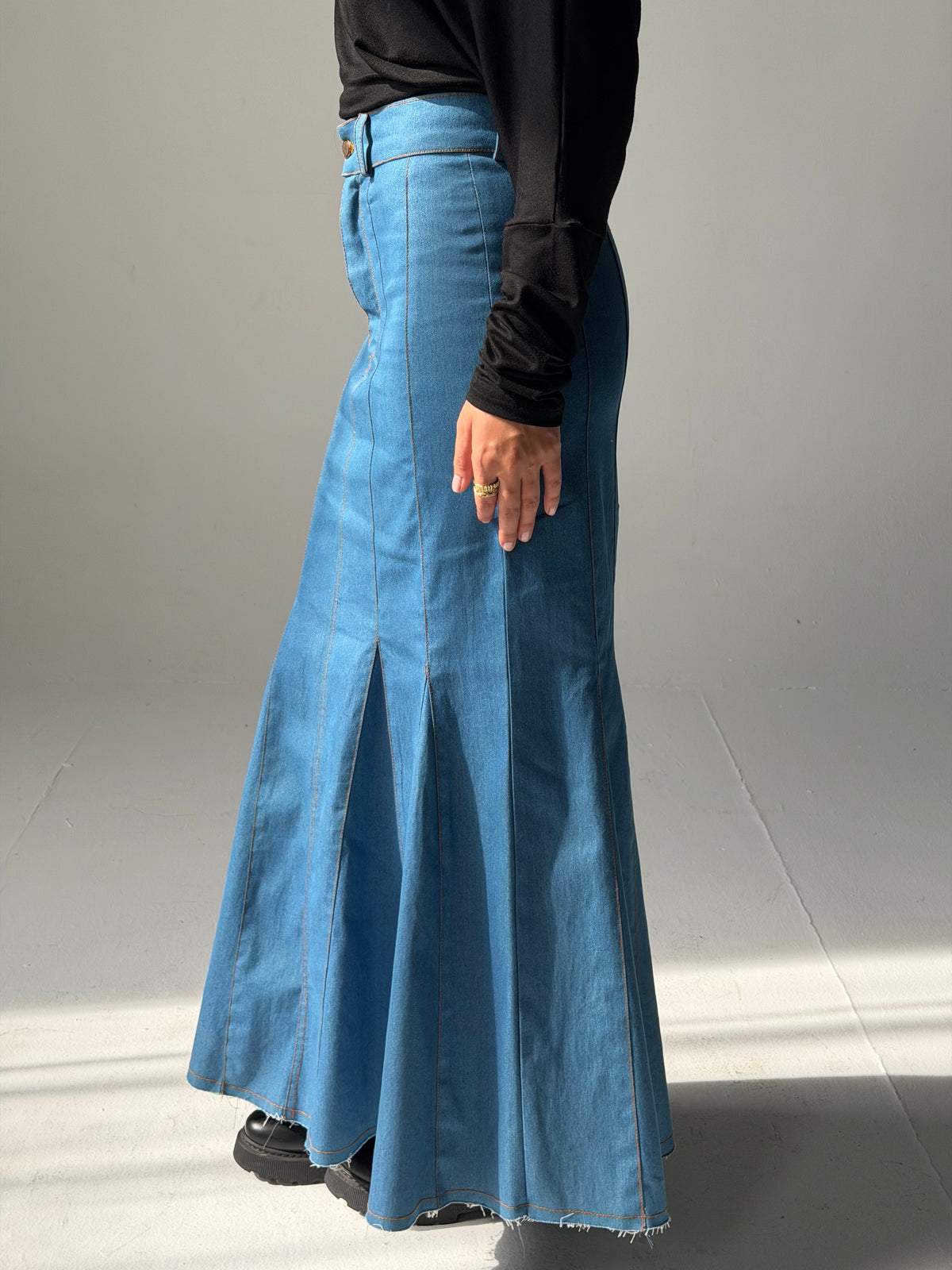 Long Denim skirt - Blue