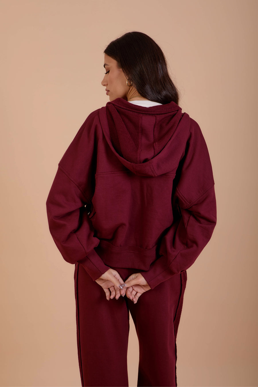 Burgundy Short zip-up Jacket