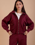 Burgundy Short zip-up Jacket