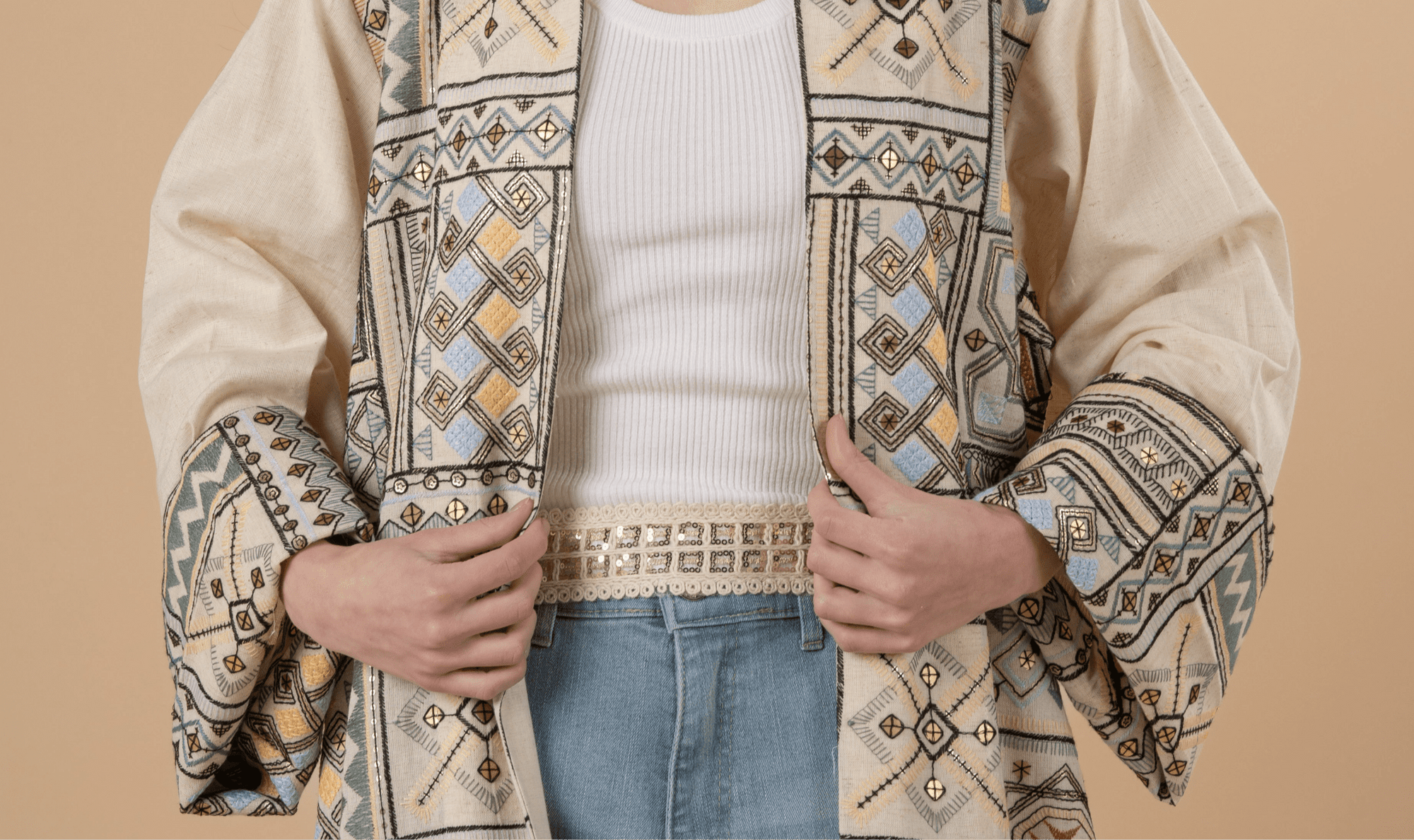 Beige Embro Belt - nahlaelalfydesigns