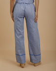 Blue Front Embroidered pants - nahlaelalfydesigns