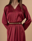 Burgundy velvet Belt - nahlaelalfydesigns