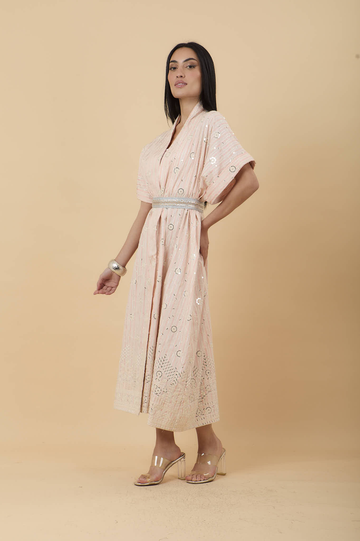 Embro Pink stripes Kaftan - nahlaelalfydesigns