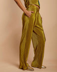 Kiwi thin pleated satin Pants - nahlaelalfydesigns
