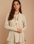 Light Beige Soft Linen Top - nahlaelalfydesigns