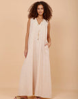 Lighter Beige sleeveless Dress - nahlaelalfydesigns
